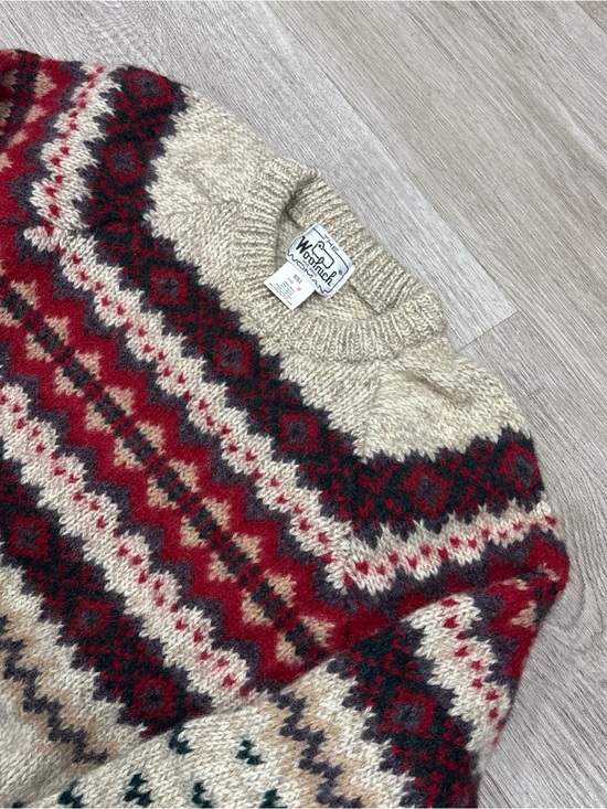 Woolrich Sweaters - Vintage Woolrich Woman Sweater M (Fit S) Fair Isle Chunky Knit Wool Cottagecore